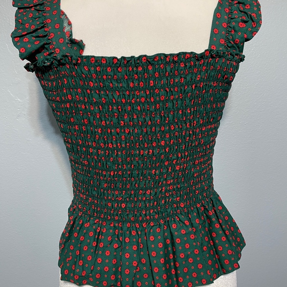 Handmade Green Smocked Top & Maxi Skirt Babydoll Boho Prairie Cottagecore Small - Picture 6 of 12